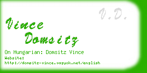 vince domsitz business card